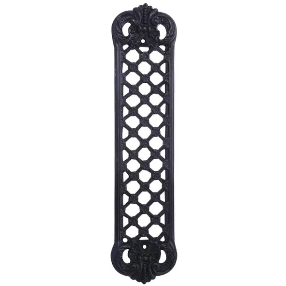 12 Inch Solid Brass Finger Push Plate: Trellis Lattice Work (Oil Rubbed Bronze Finish)