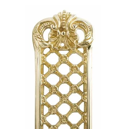 12 Inch Solid Brass Finger Push Plate: Trellis Lattice Work (Polished Brass Finish)