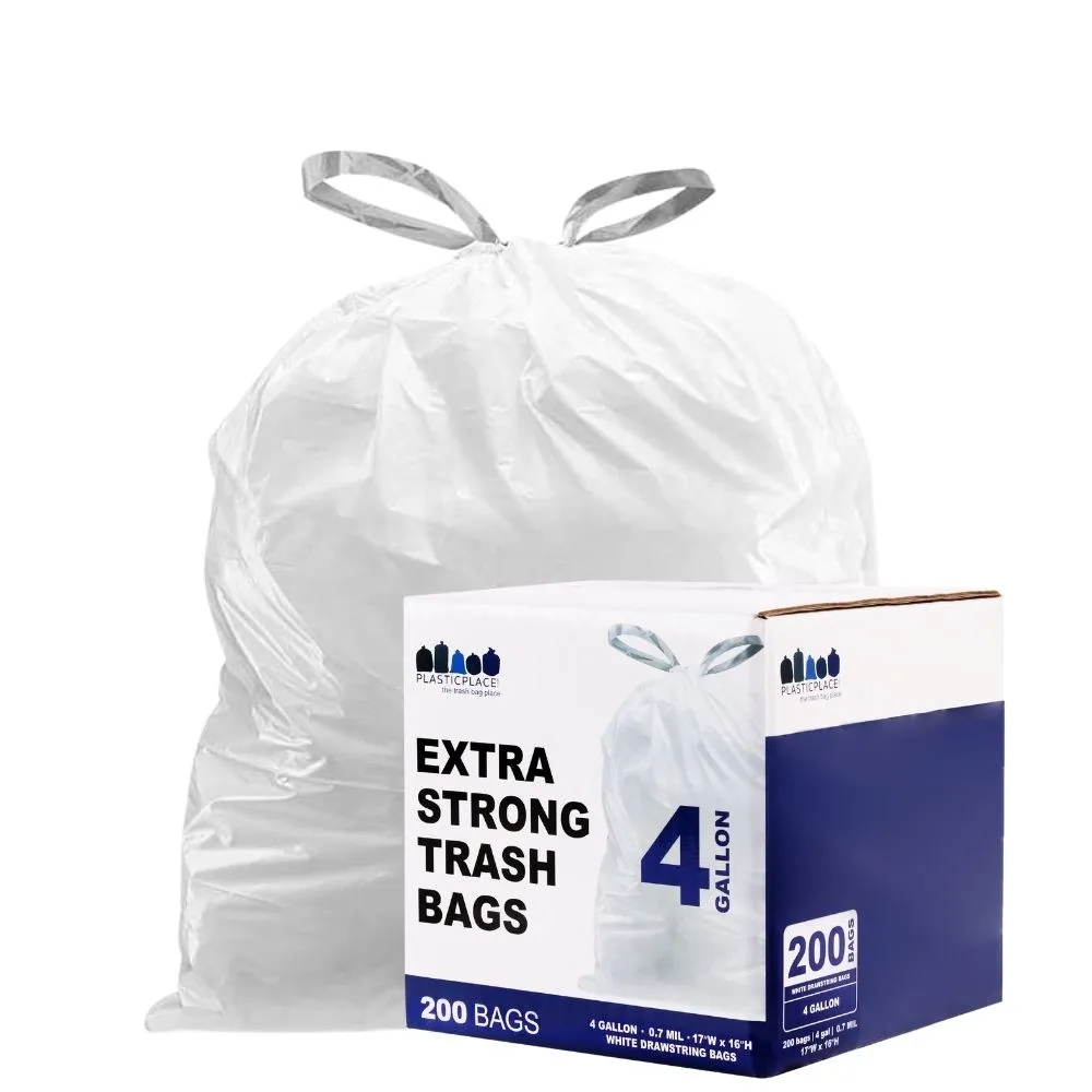 4 Gallon Drawstring Bags - 0.7 Mil - 200/Case