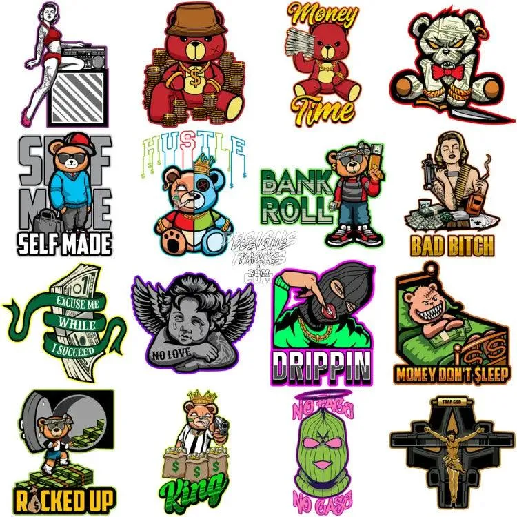 70 Streetwear Mixed Designs Bundle PNG