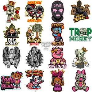 70 Streetwear Mixed Designs Bundle PNG