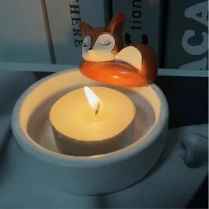 Adorable Cartoon Kitten Candle Holder