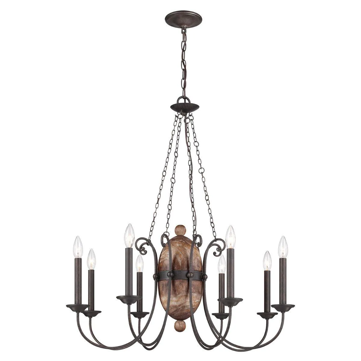 ALBERO 30 in. 8 Lights Chandelier Black finish