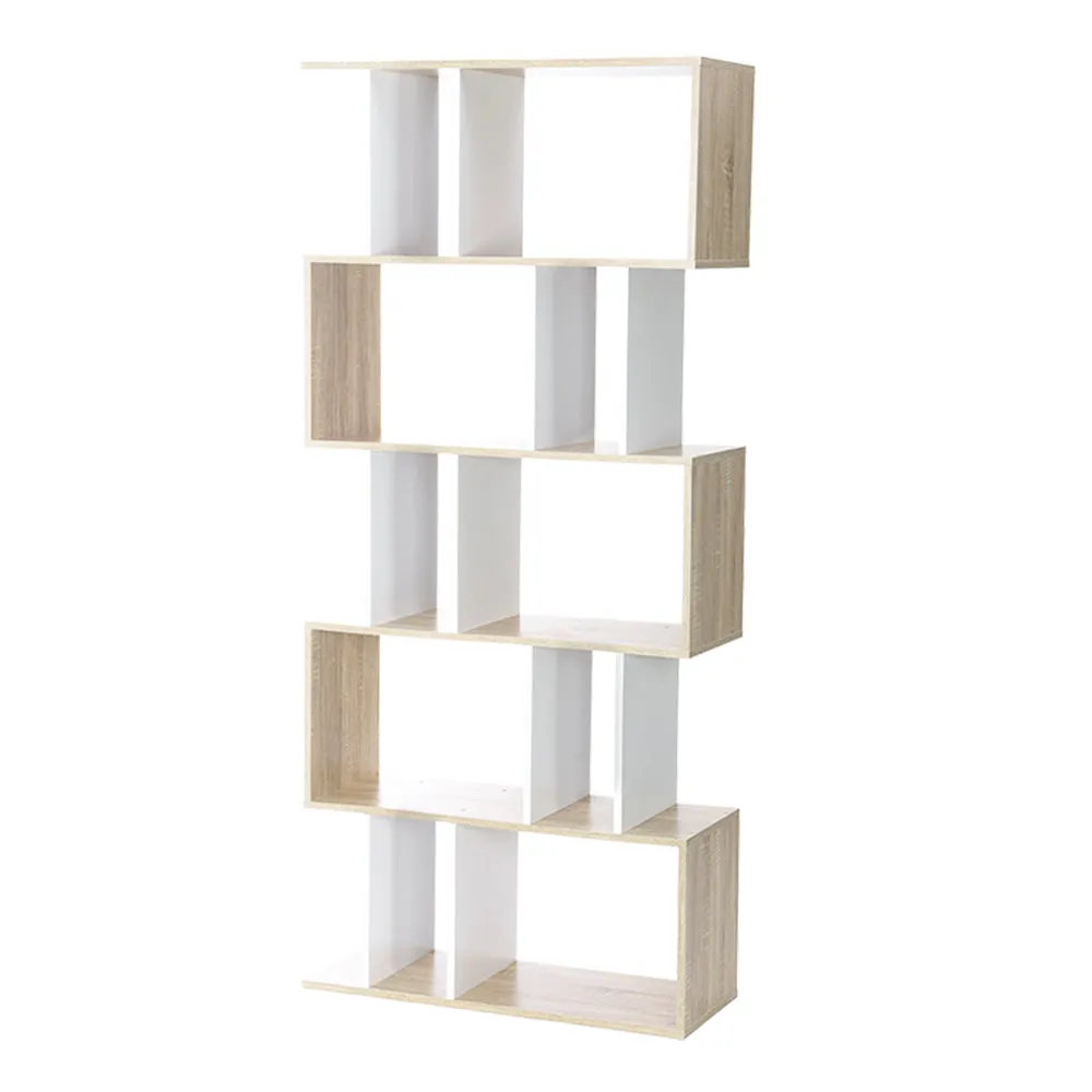 Artiss Bookshelf 5 Tiers - Rita White And Oak