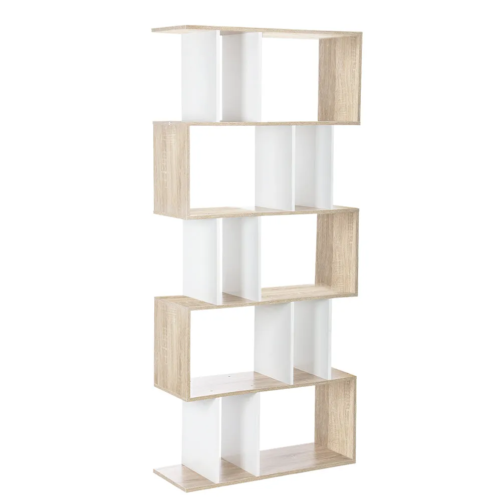 Artiss Bookshelf 5 Tiers - Rita White And Oak
