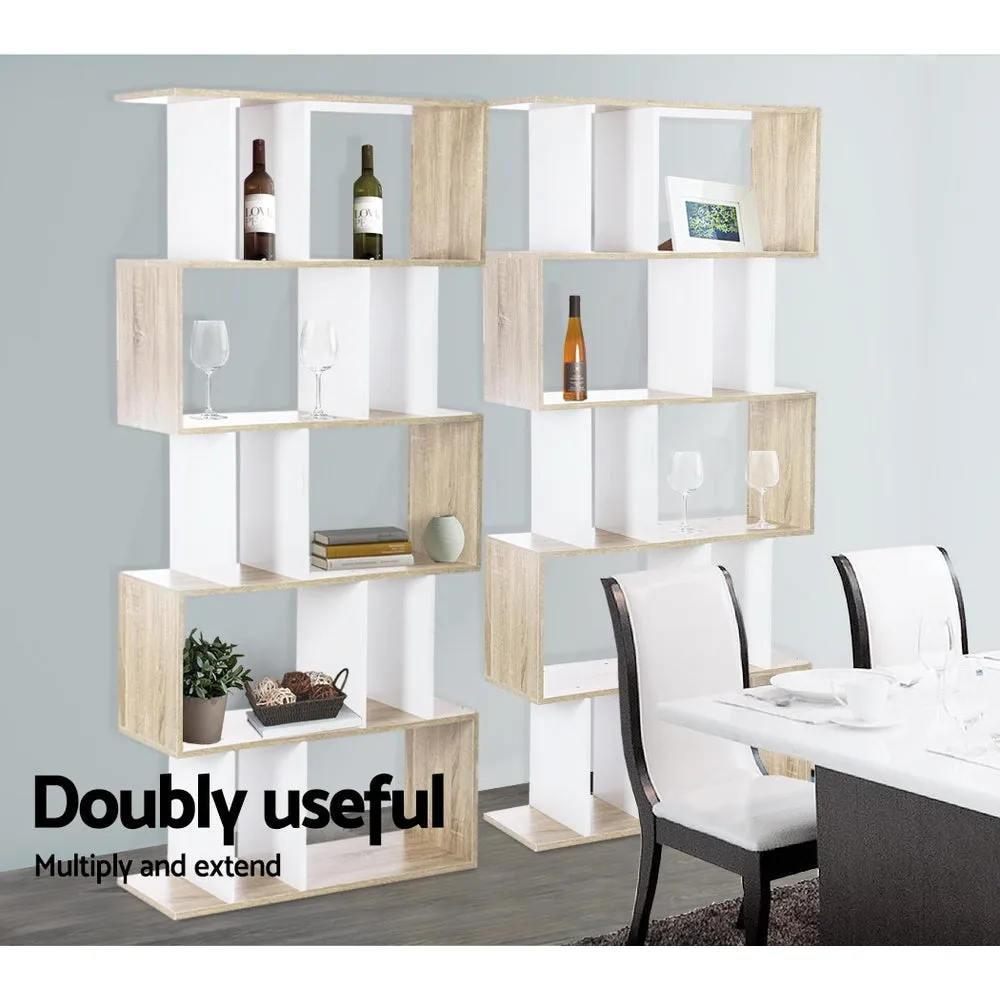 Artiss Bookshelf 5 Tiers - Rita White And Oak