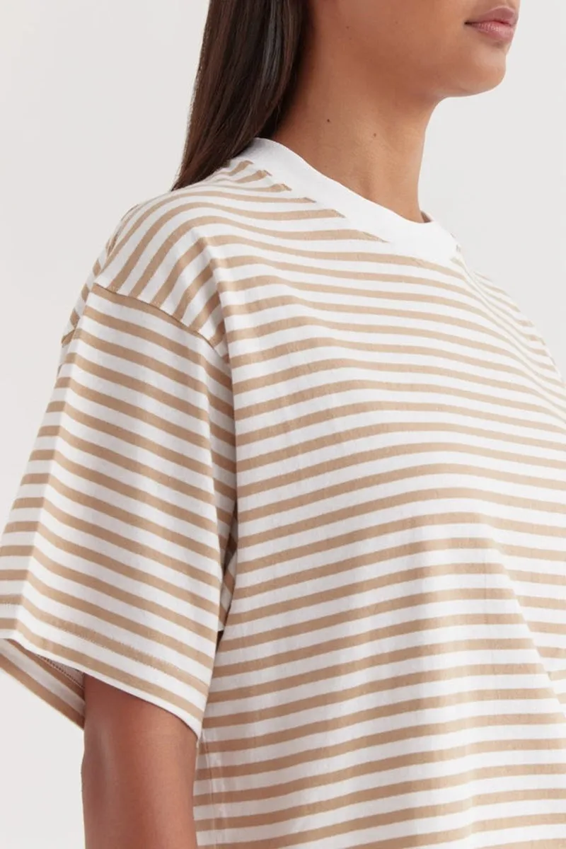Assembly Label - Oversized Tee - Almond Stripe