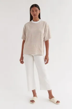 Assembly Label - Oversized Tee - Almond Stripe