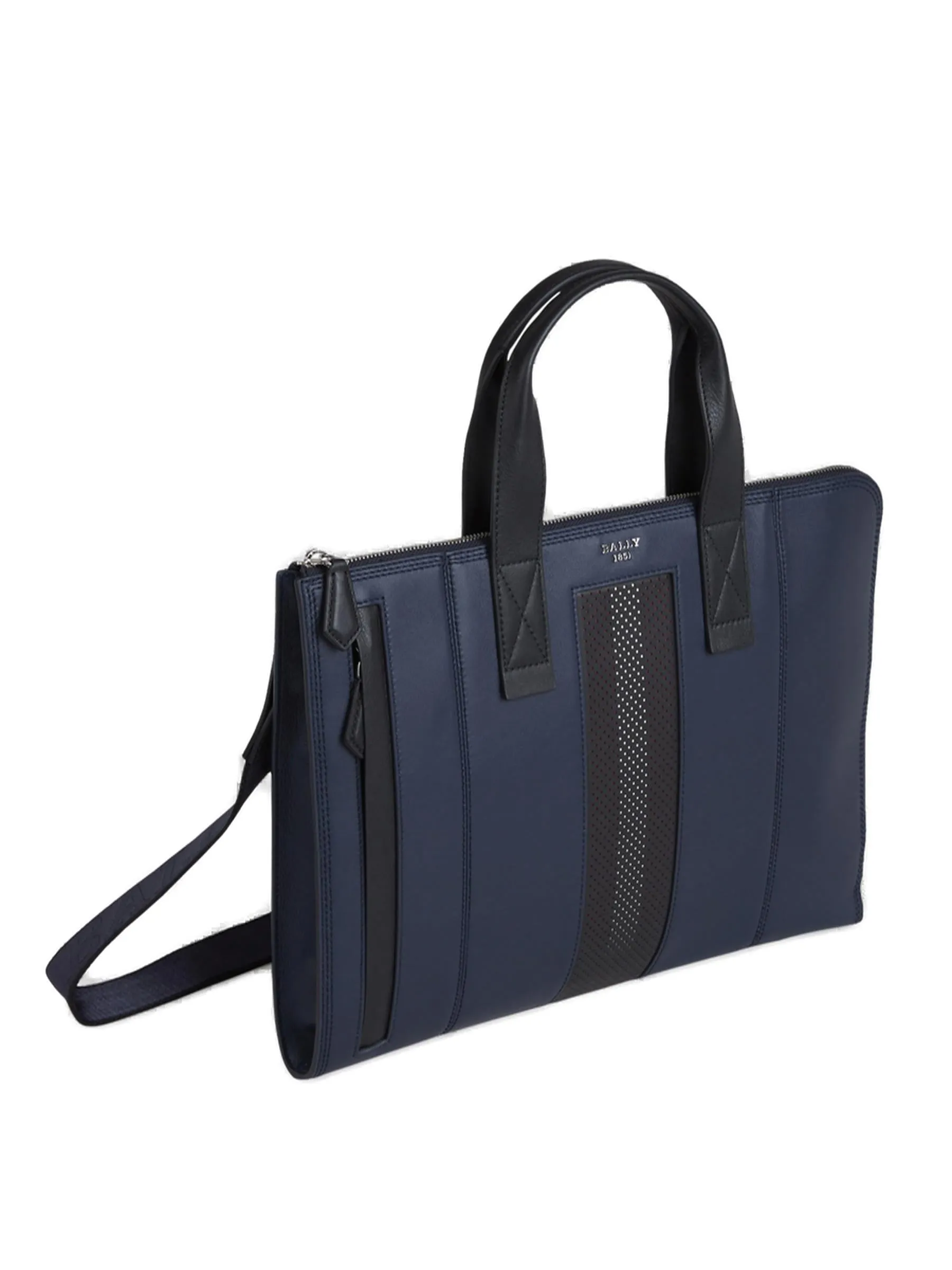 Bally Logo Patch Zip-Up Briefcase