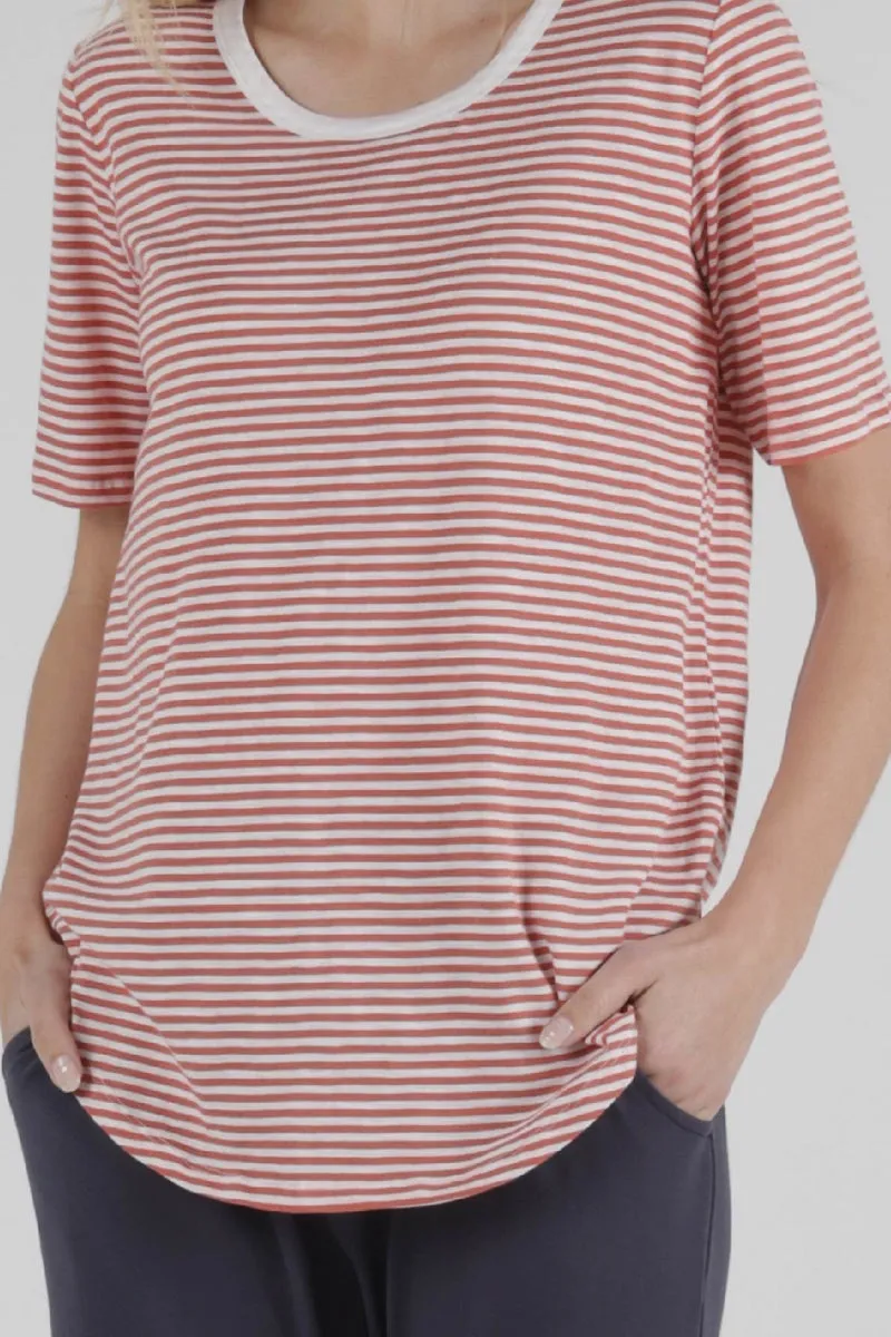 Betty Basics - Ariana Tee - Tangello Stripe