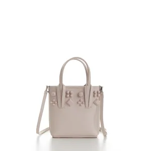 Cabata N/S Mini Bag - Milk White Leather, Tonal Spikes
