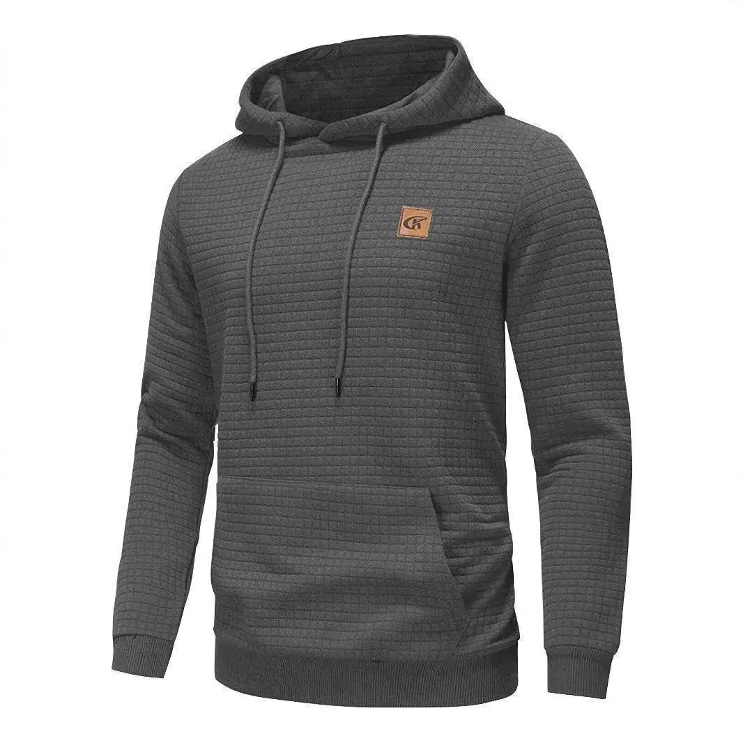 Casual Hooded Sweatshirt Jacket with Round Neck
