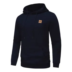 Casual Hooded Sweatshirt Jacket with Round Neck