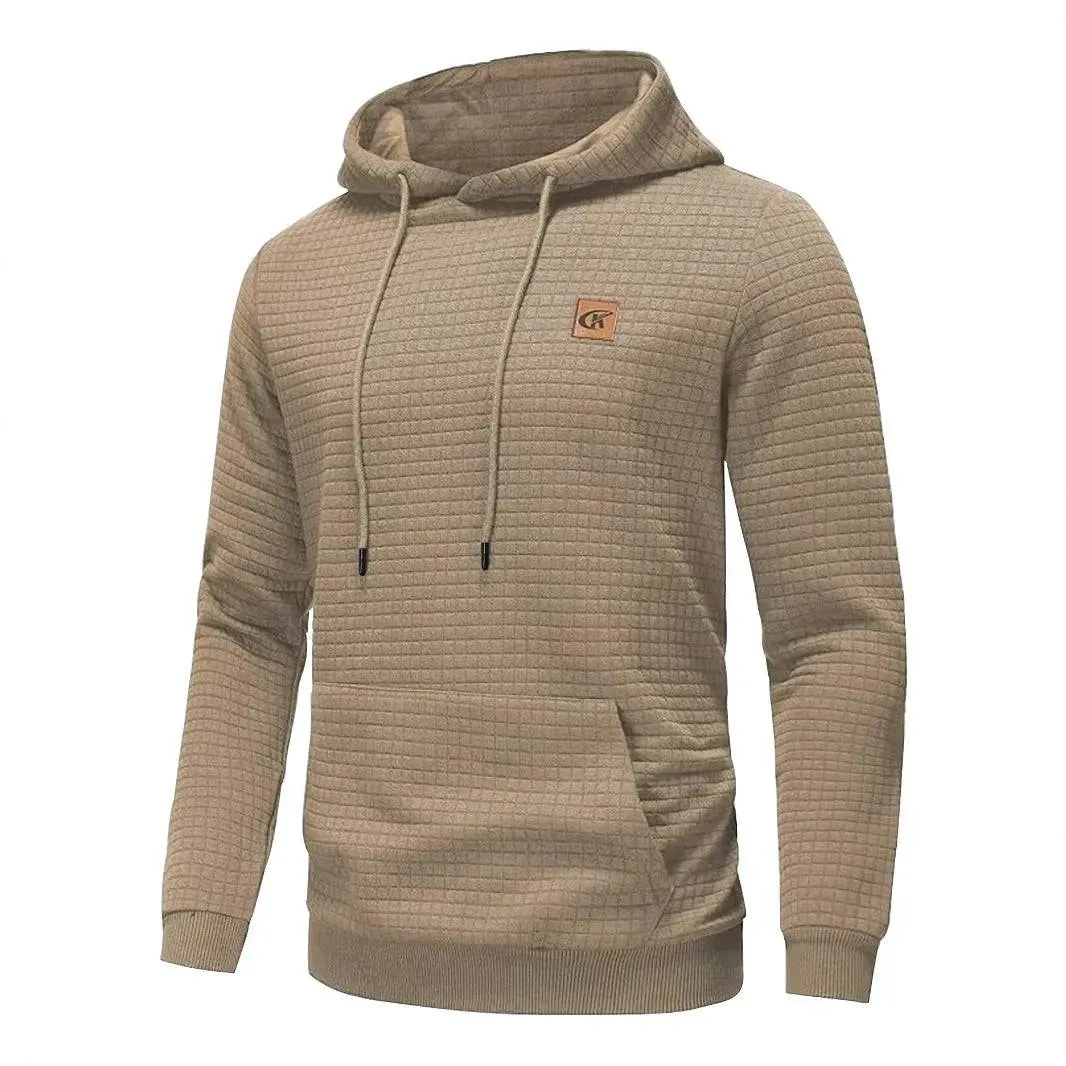 Casual Hooded Sweatshirt Jacket with Round Neck