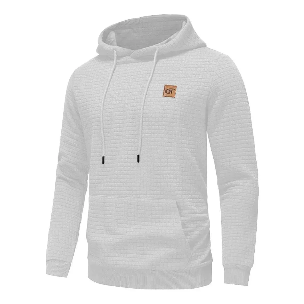 Casual Hooded Sweatshirt Jacket with Round Neck