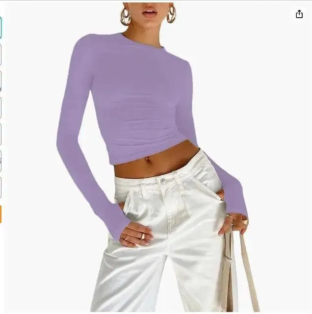 Chic Thumb Hole Crop Top: Stylish Must-Have for Women