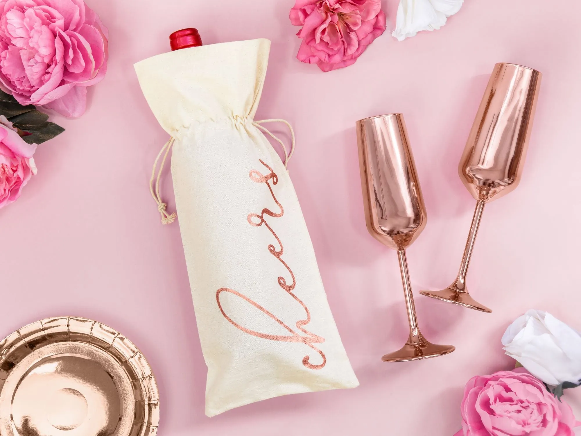 Cotton Wine Bags Cheers Pack of 5