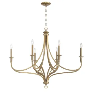 Covent Park 40 In. 6 Lights Chandelier Gold Finish