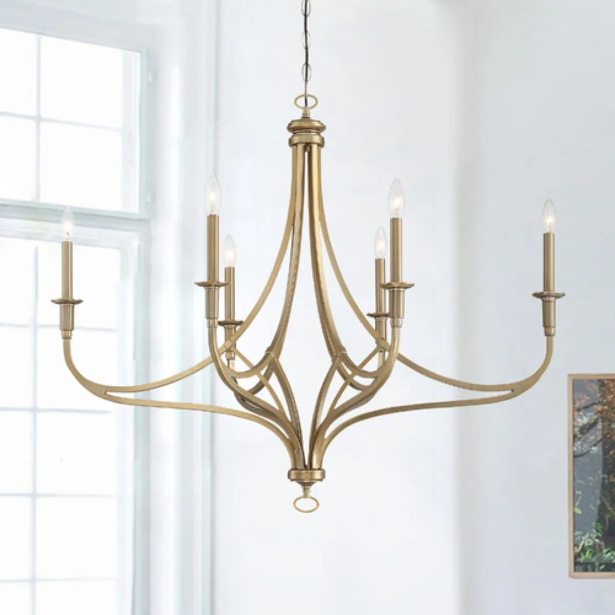 Covent Park 40 In. 6 Lights Chandelier Gold Finish