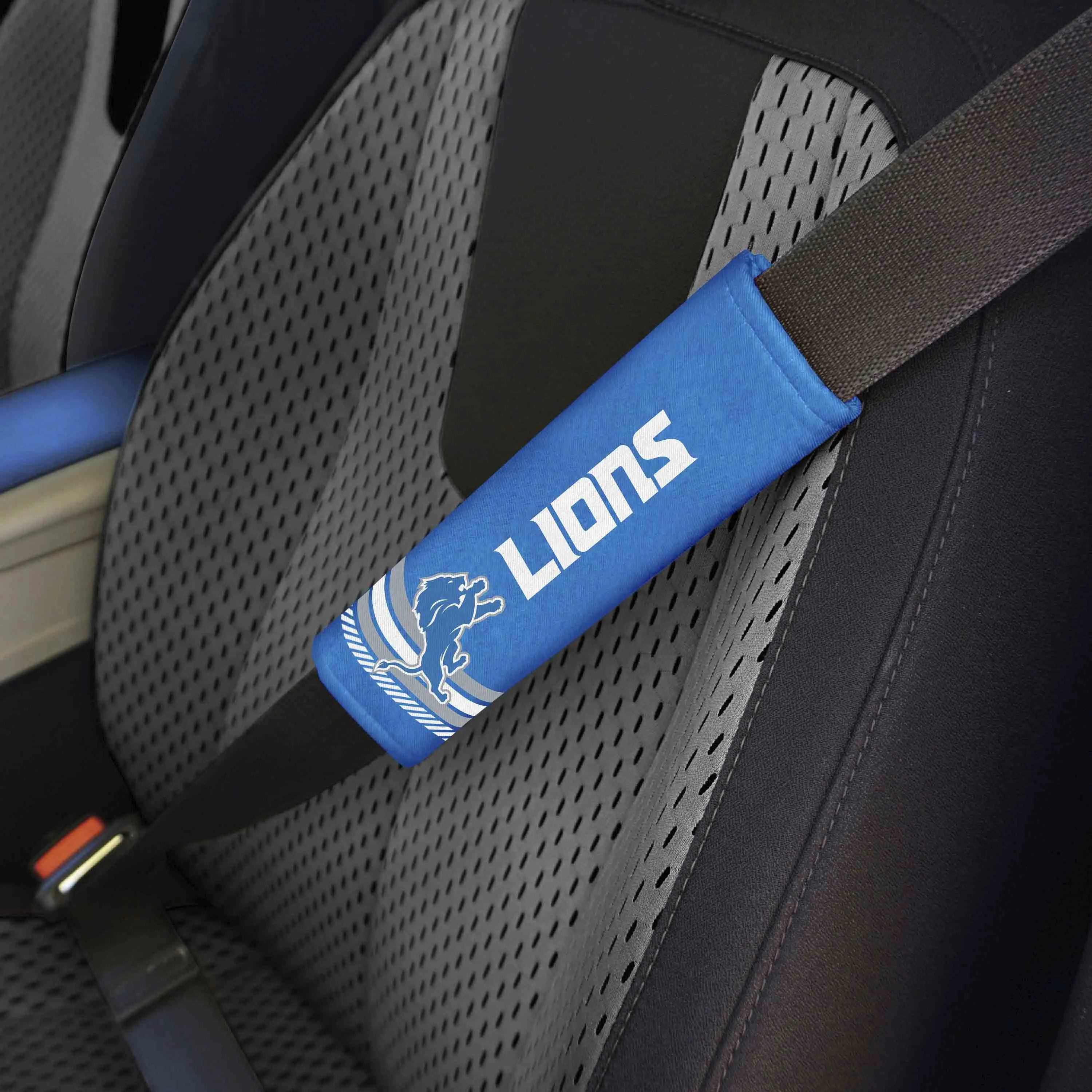 Detroit Lions Team Color Rally Seatbelt Pad - 2 Pieces