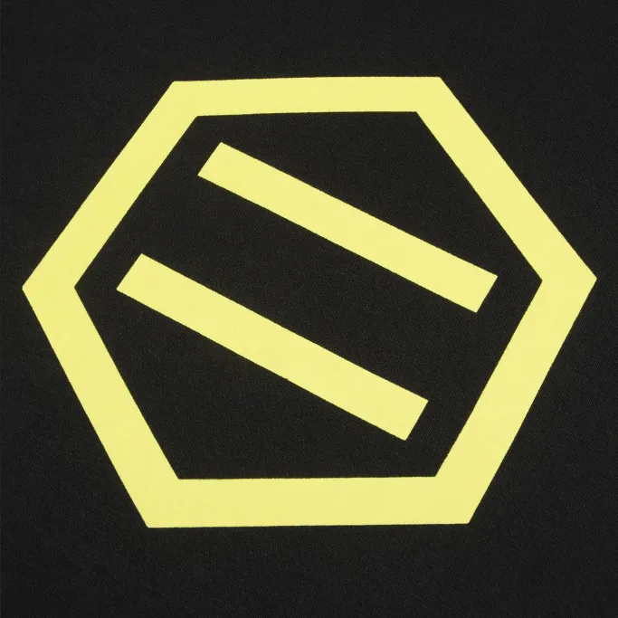 Dolly Noire Felpa con Cappuccio Hexagon Logo DLYNR SW068-SA-03 nero-giallo