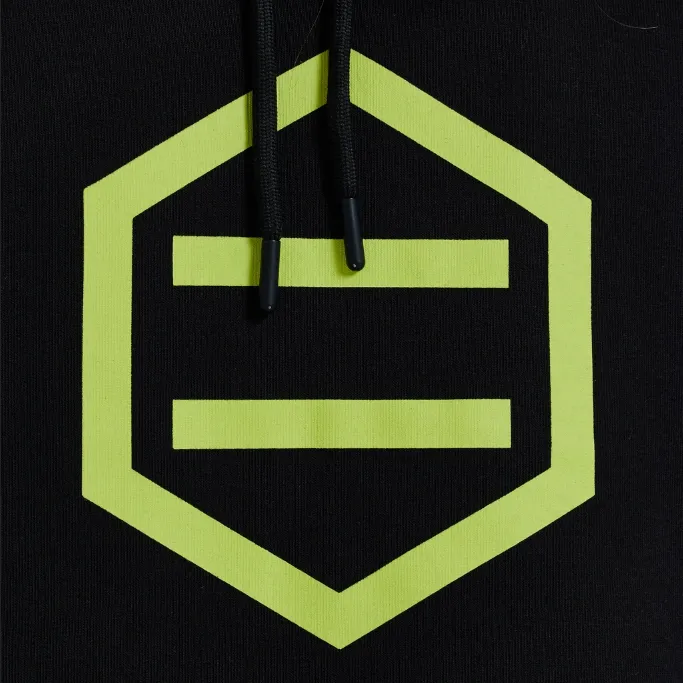 Dolly Noire Felpa con Cappuccio Hexagon Logo DLYNR SW068-SA-03 nero-giallo