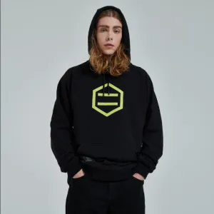 Dolly Noire Felpa con Cappuccio Hexagon Logo DLYNR SW068-SA-03 nero-giallo