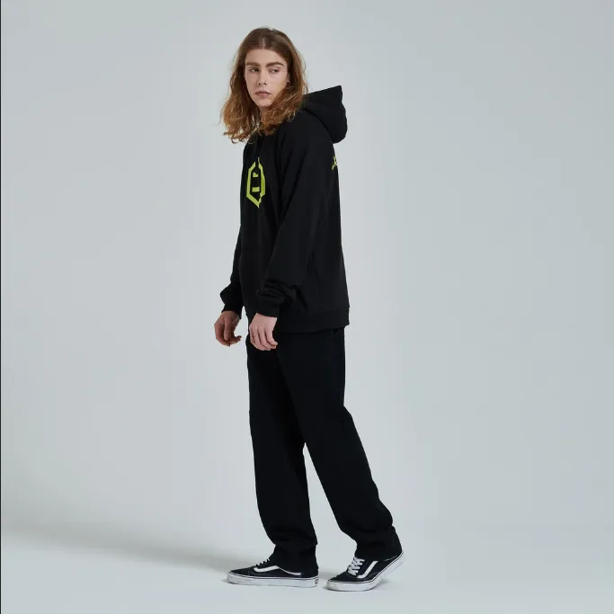 Dolly Noire Felpa con Cappuccio Hexagon Logo DLYNR SW068-SA-03 nero-giallo