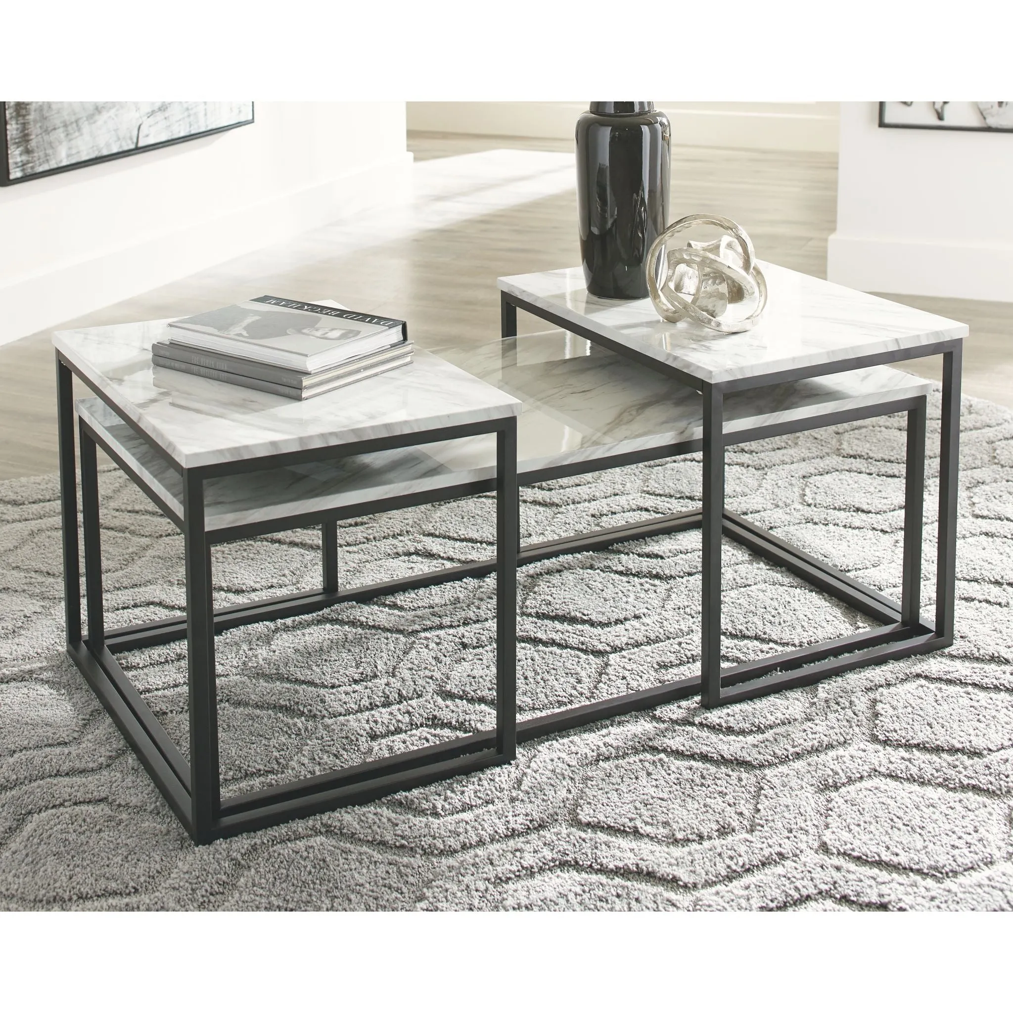Donnesta 3 Pack Tables - White