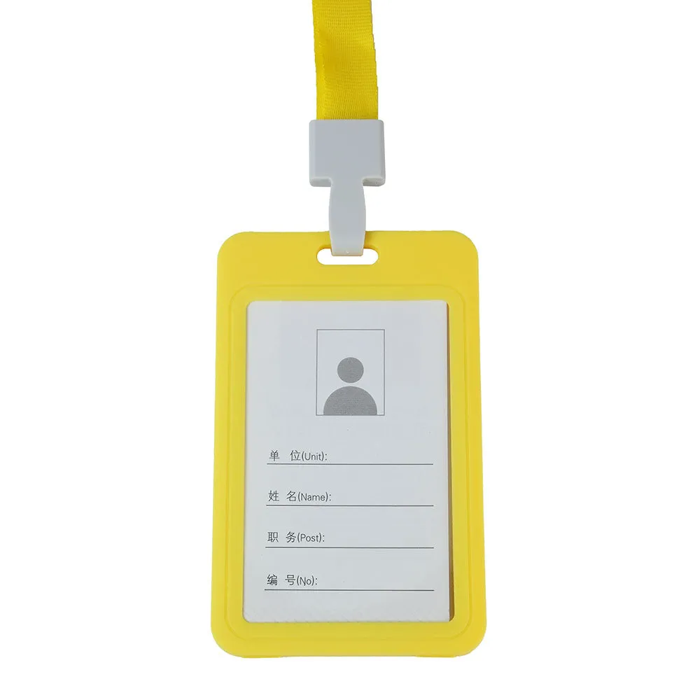 Double-sided transparent work permit student ID card holder   lanyard horizontal style vertical style ID card holder necessary for office commuting students