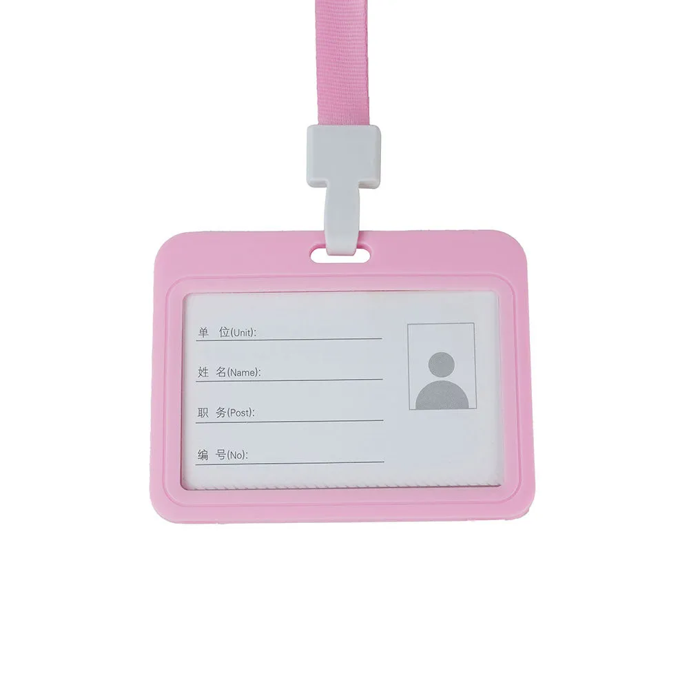 Double-sided transparent work permit student ID card holder   lanyard horizontal style vertical style ID card holder necessary for office commuting students