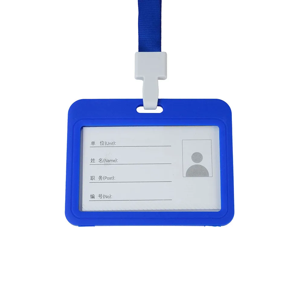 Double-sided transparent work permit student ID card holder   lanyard horizontal style vertical style ID card holder necessary for office commuting students