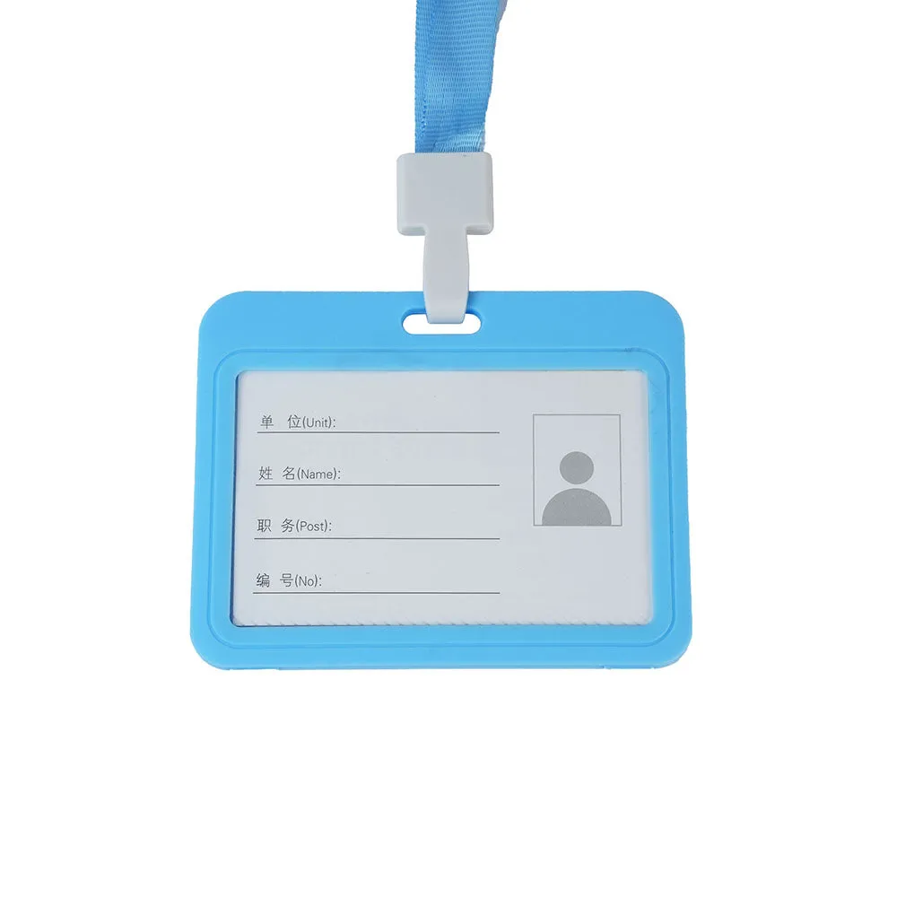 Double-sided transparent work permit student ID card holder   lanyard horizontal style vertical style ID card holder necessary for office commuting students