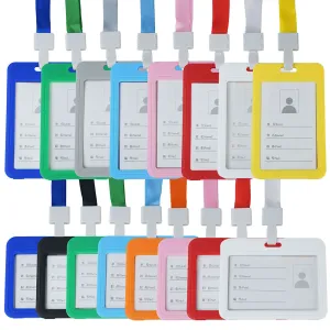 Double-sided transparent work permit student ID card holder   lanyard horizontal style vertical style ID card holder necessary for office commuting students