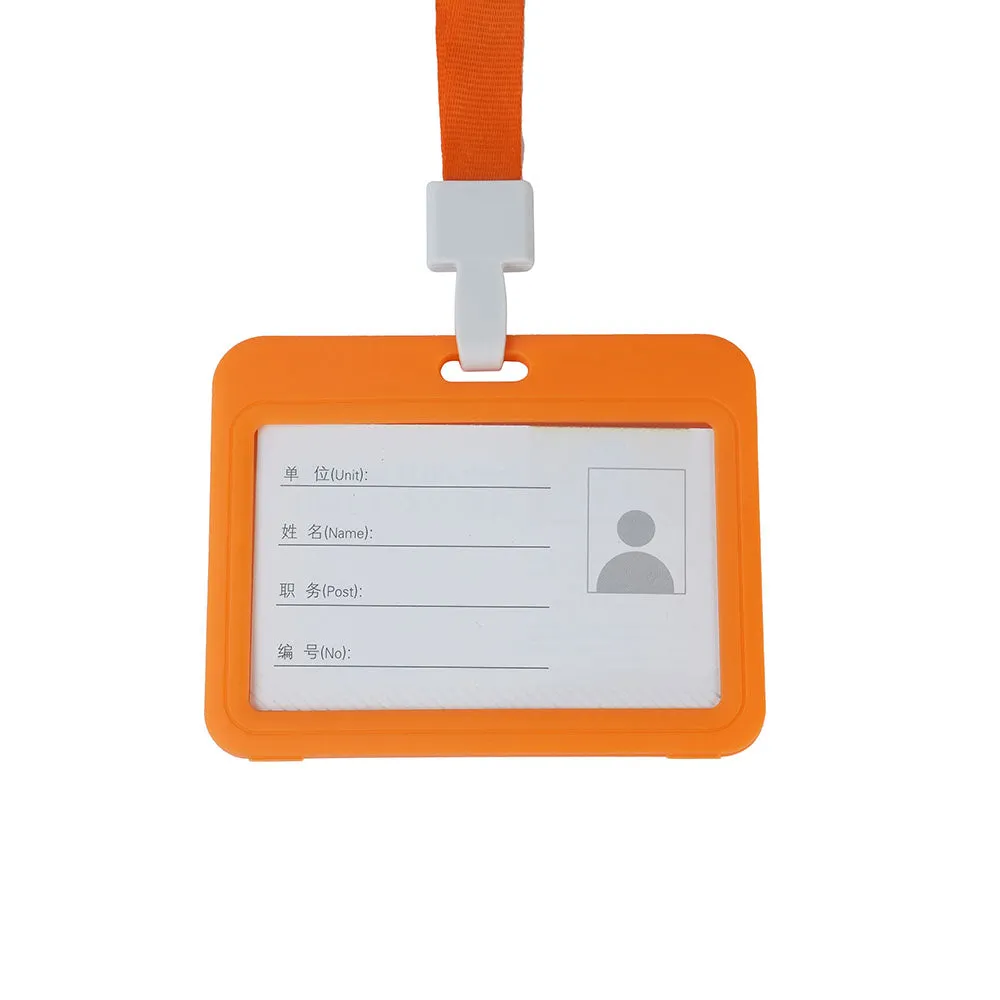 Double-sided transparent work permit student ID card holder   lanyard horizontal style vertical style ID card holder necessary for office commuting students