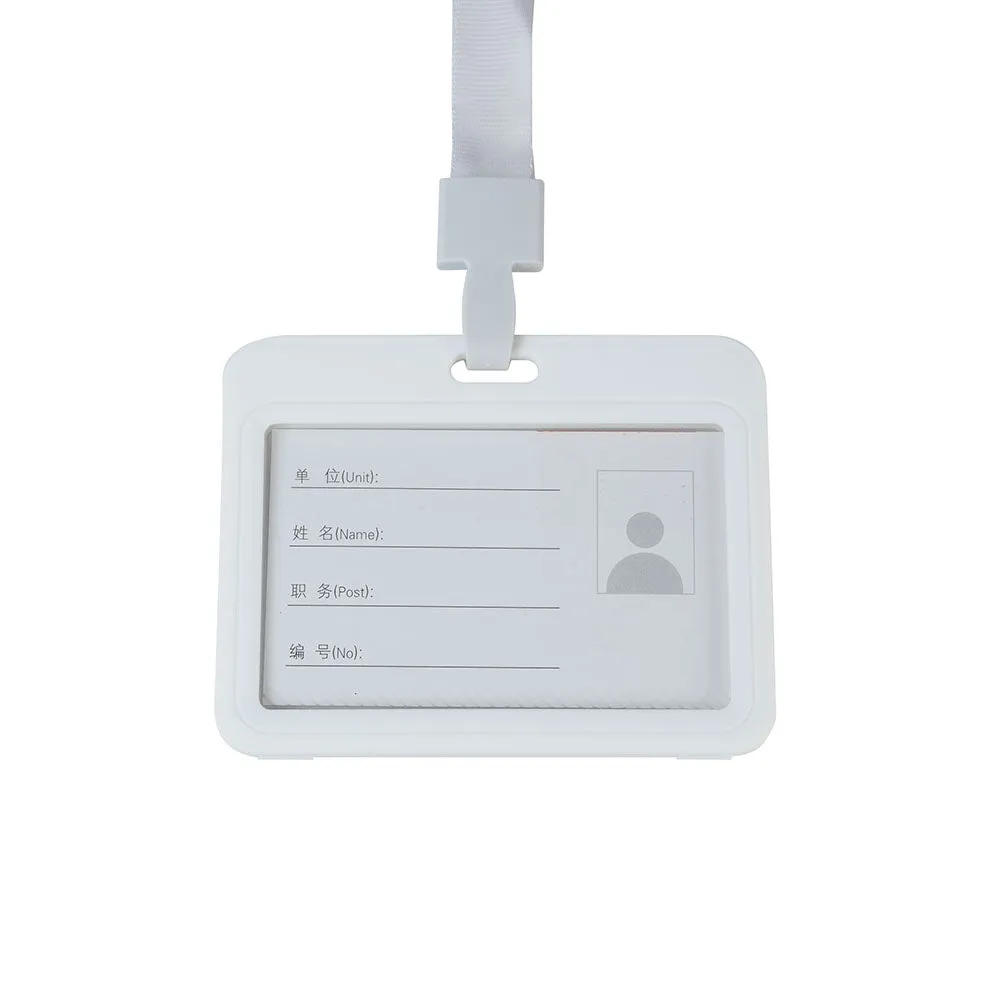 Double-sided transparent work permit student ID card holder   lanyard horizontal style vertical style ID card holder necessary for office commuting students