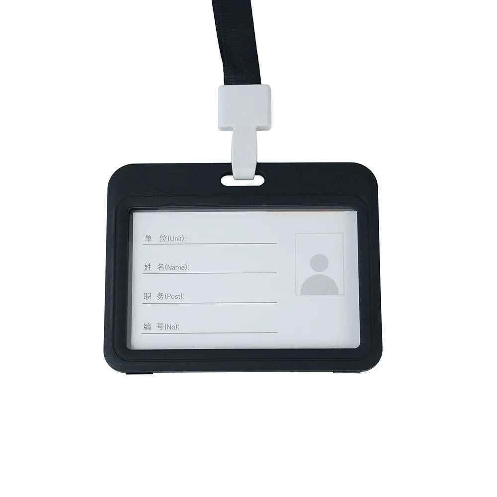 Double-sided transparent work permit student ID card holder   lanyard horizontal style vertical style ID card holder necessary for office commuting students