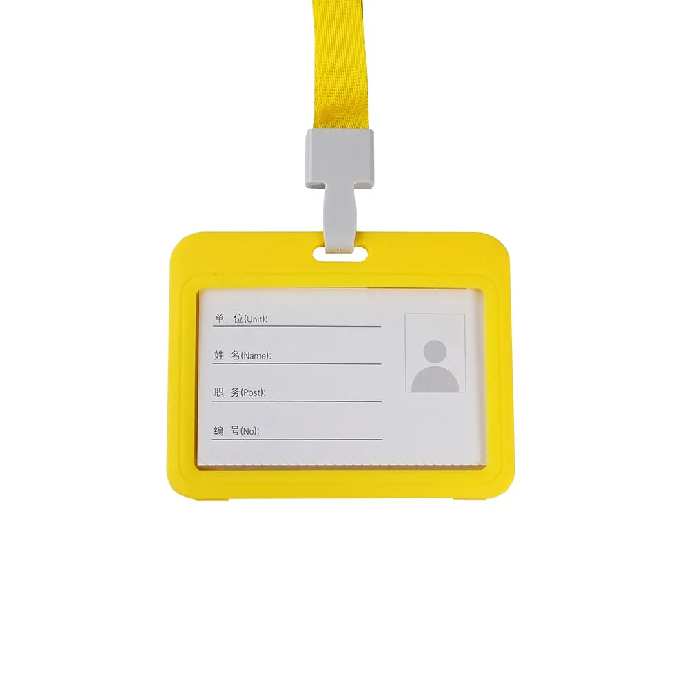 Double-sided transparent work permit student ID card holder   lanyard horizontal style vertical style ID card holder necessary for office commuting students