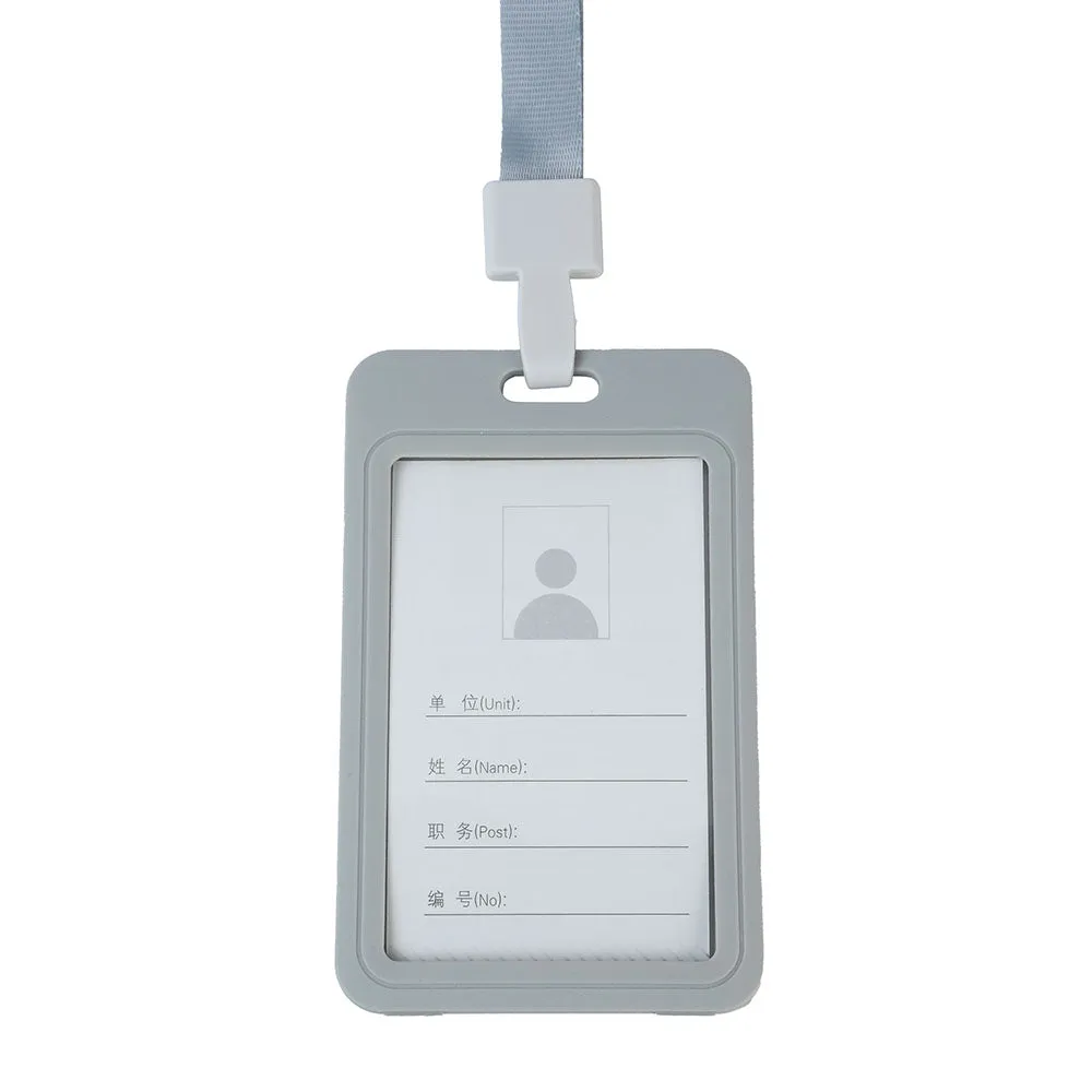 Double-sided transparent work permit student ID card holder   lanyard horizontal style vertical style ID card holder necessary for office commuting students