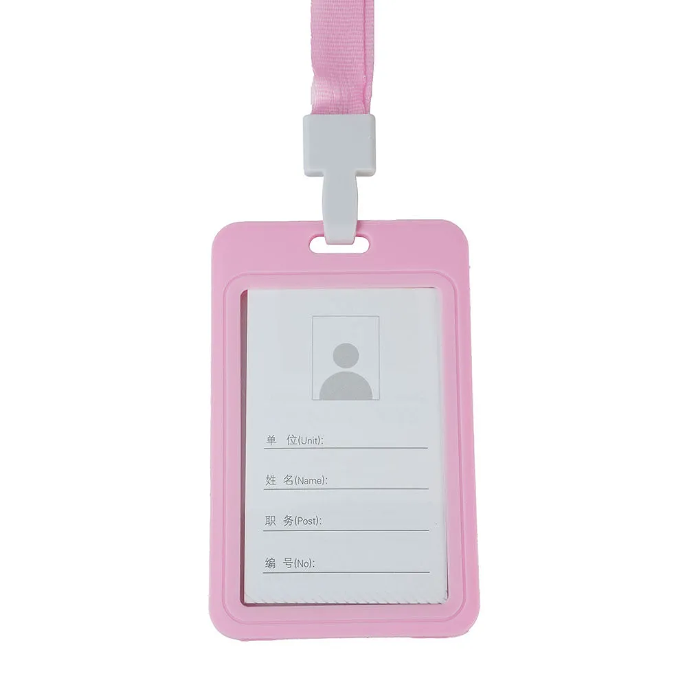 Double-sided transparent work permit student ID card holder   lanyard horizontal style vertical style ID card holder necessary for office commuting students