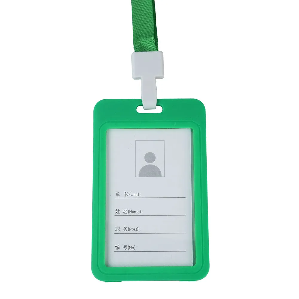 Double-sided transparent work permit student ID card holder   lanyard horizontal style vertical style ID card holder necessary for office commuting students