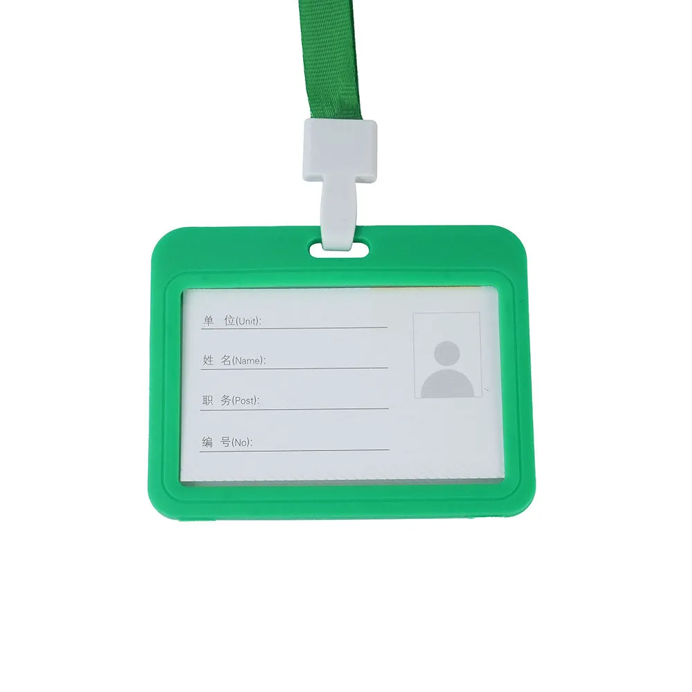 Double-sided transparent work permit student ID card holder   lanyard horizontal style vertical style ID card holder necessary for office commuting students