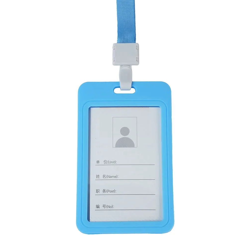 Double-sided transparent work permit student ID card holder   lanyard horizontal style vertical style ID card holder necessary for office commuting students