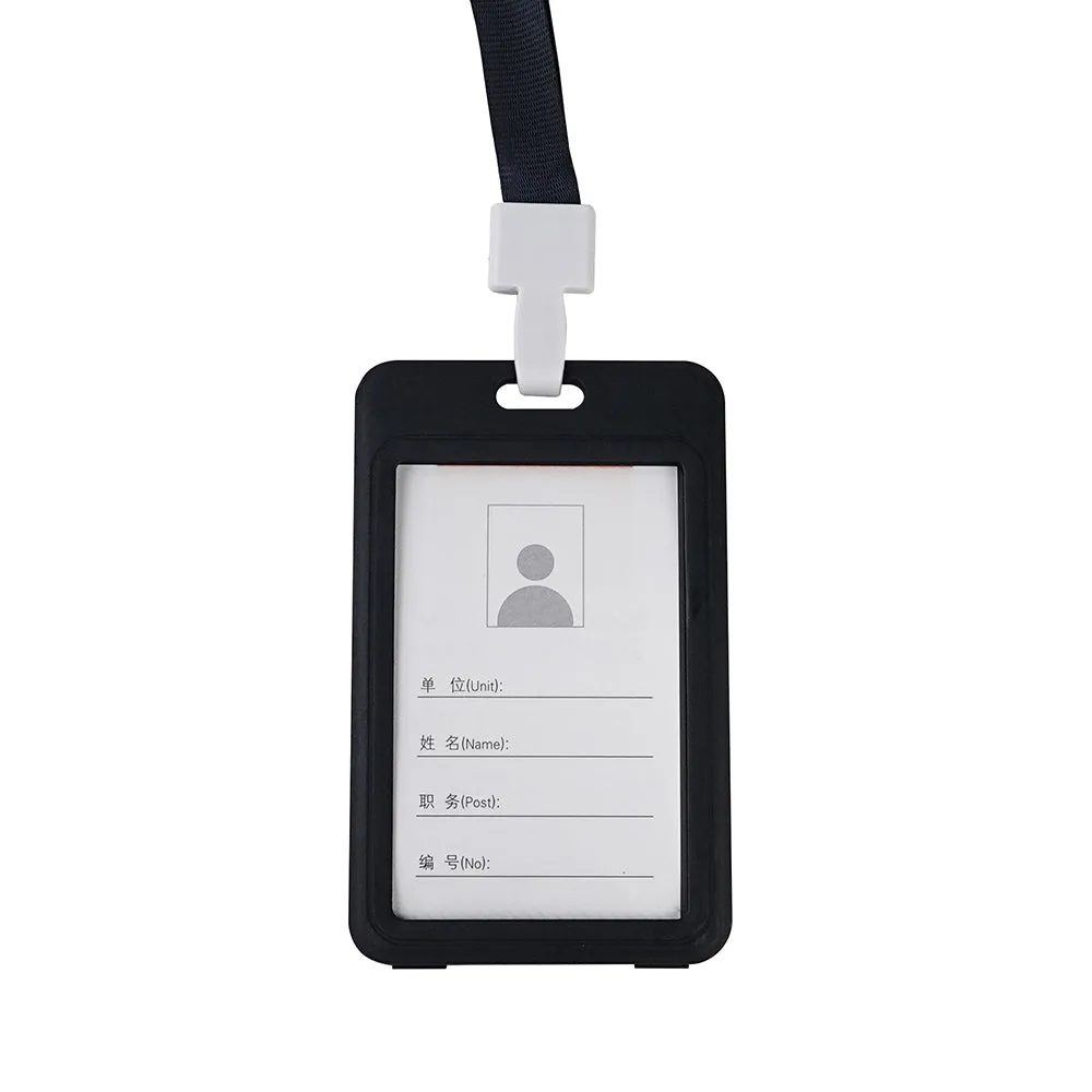 Double-sided transparent work permit student ID card holder   lanyard horizontal style vertical style ID card holder necessary for office commuting students