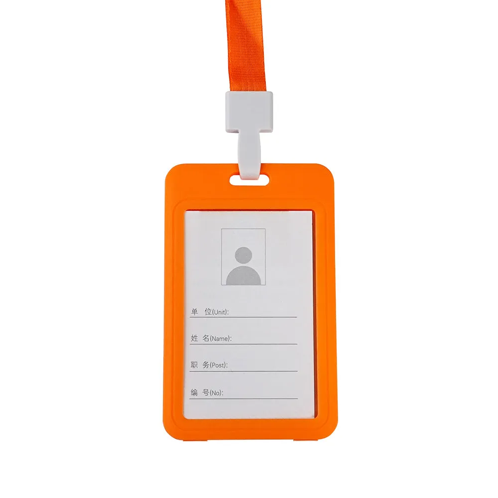 Double-sided transparent work permit student ID card holder   lanyard horizontal style vertical style ID card holder necessary for office commuting students
