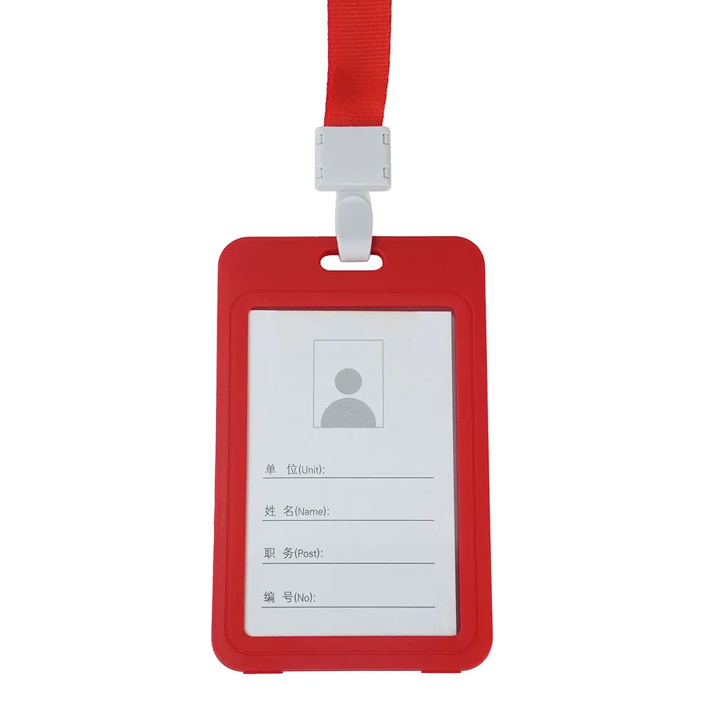 Double-sided transparent work permit student ID card holder   lanyard horizontal style vertical style ID card holder necessary for office commuting students