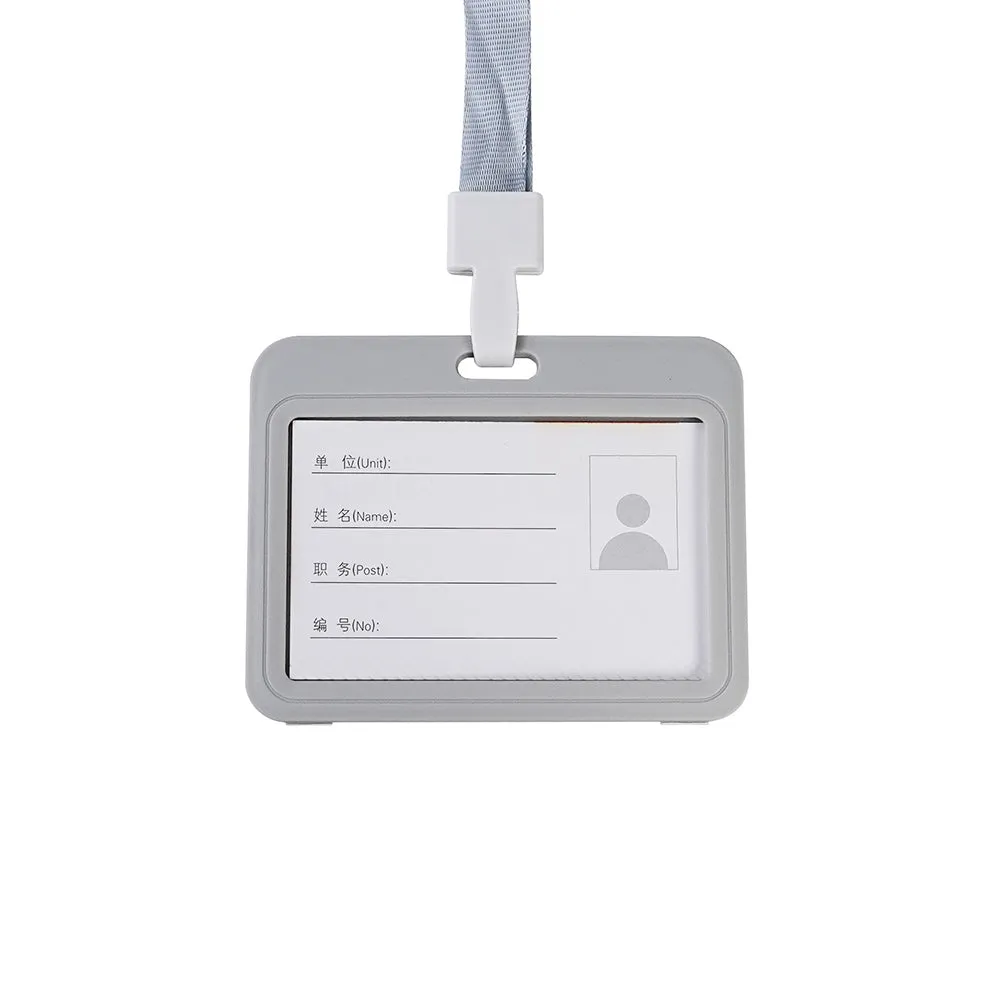 Double-sided transparent work permit student ID card holder   lanyard horizontal style vertical style ID card holder necessary for office commuting students