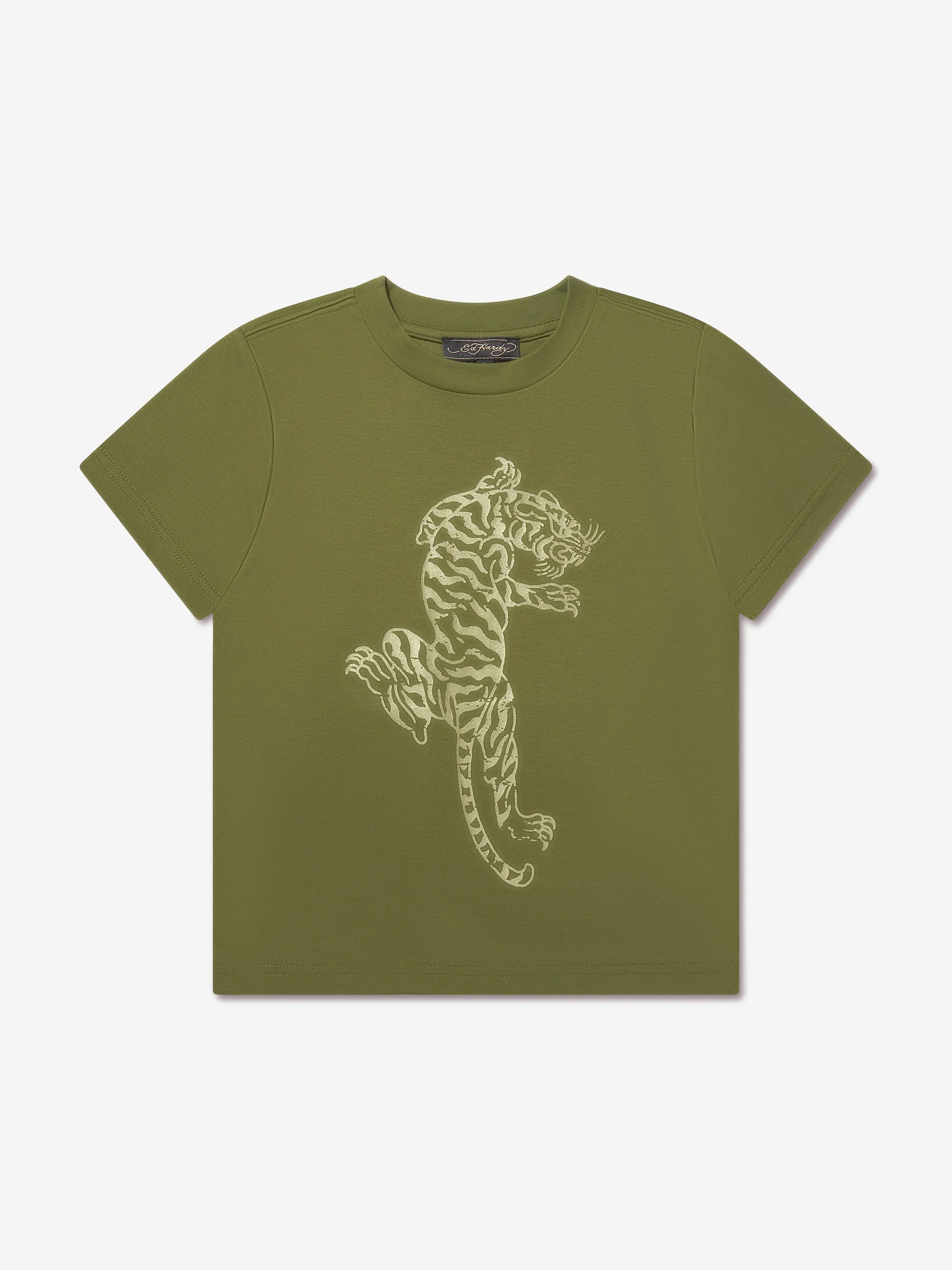 ED Hardy Boys Tiger T-Shirt in Green