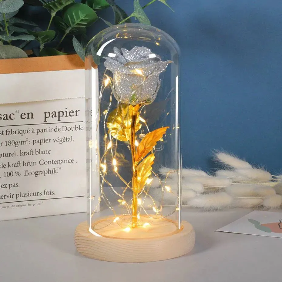 Eternal Rose LED Light in Glass Dome