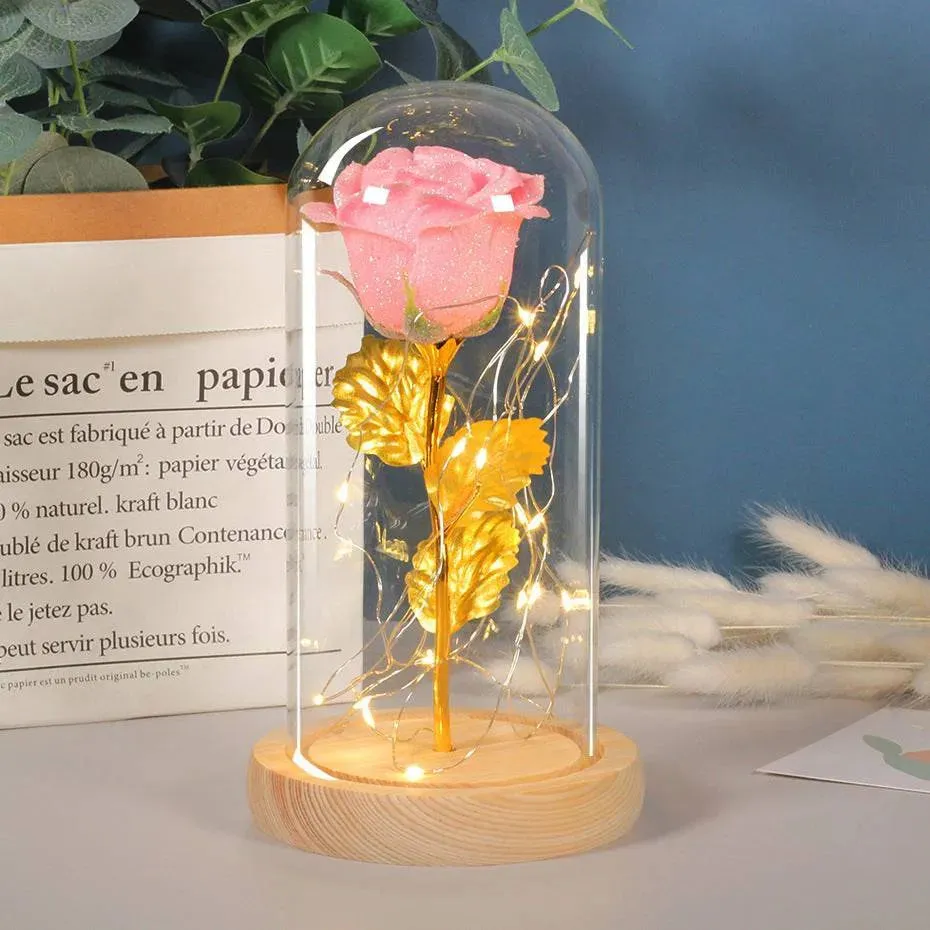 Eternal Rose LED Light in Glass Dome